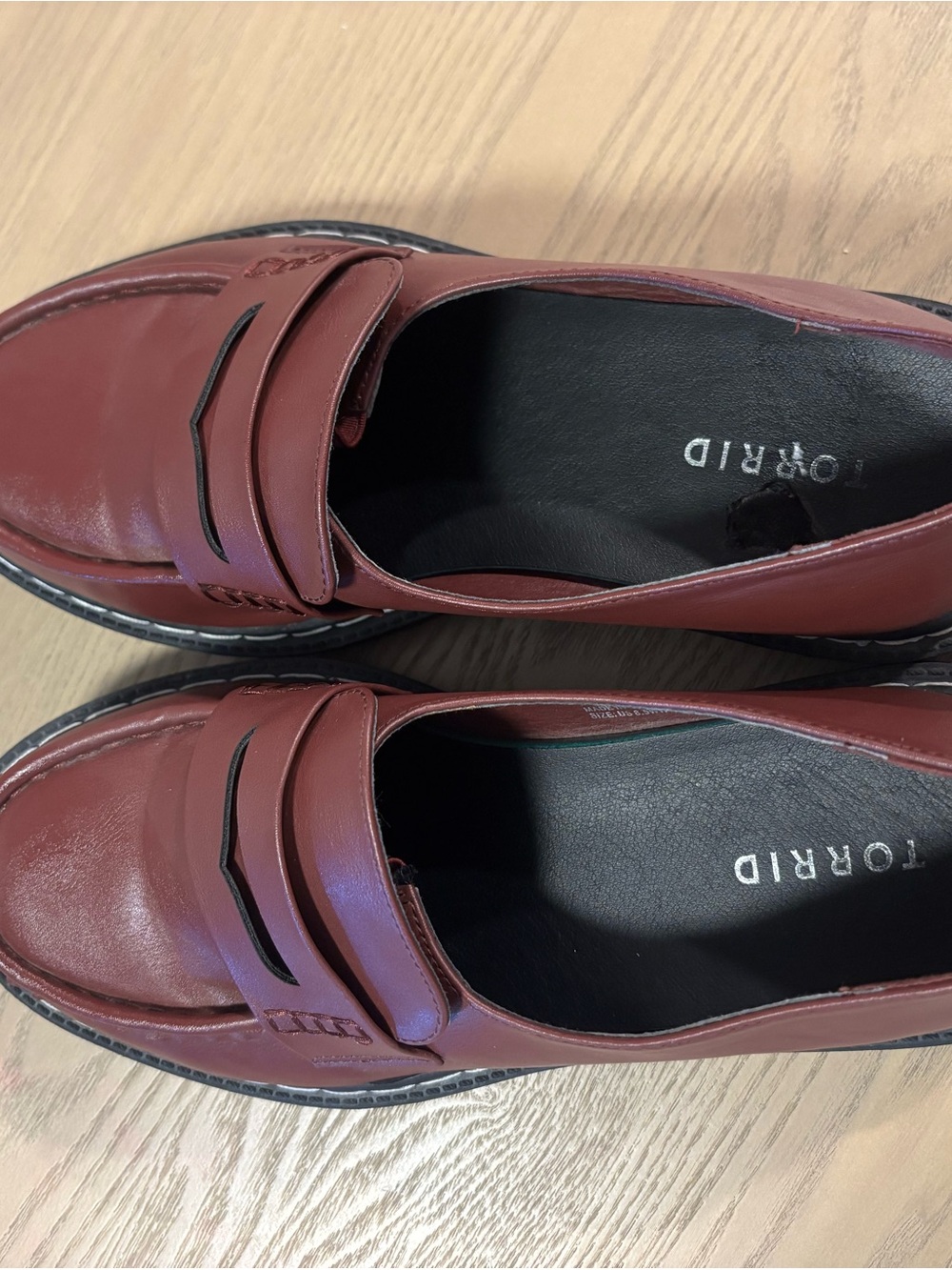 torrid Burgundy Leather Penny Loafers